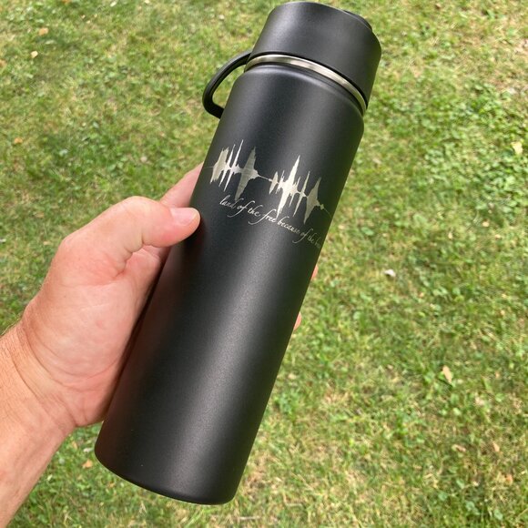 Land Of The Free Because Of The Brave Soundwave 22oz Water Bottle - Picture 9 of 15